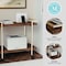 Martha Stewart Liam 2-Tier Walnut Mobile Wood Grain Office Storage and Printer Cart w/Polished Brass Frame NAN-JH-17107-BR-GLD-MS - alternate 2